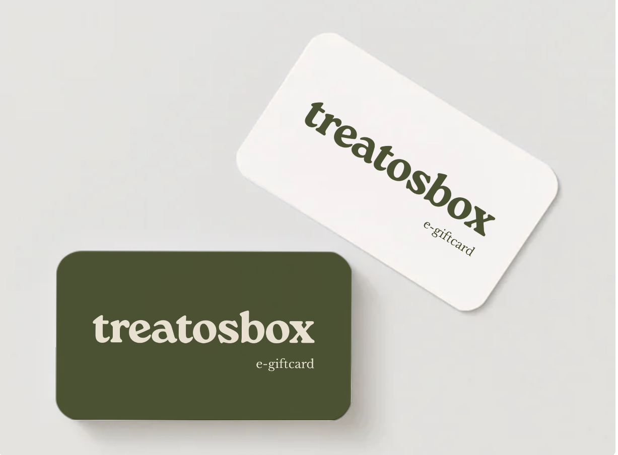 Treatosbox e-giftcards displayed on a digital platform with a promotional offer.